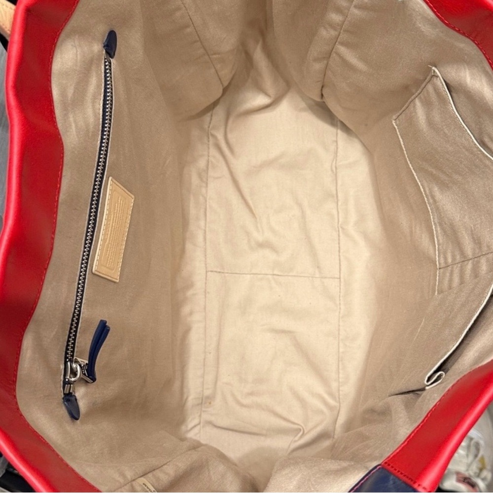 Coach large RARE Navy and Red Striped Tote - Picture 7 of 9